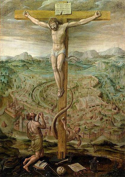Allegory of salvation and sin., Hans Vredeman de Vries